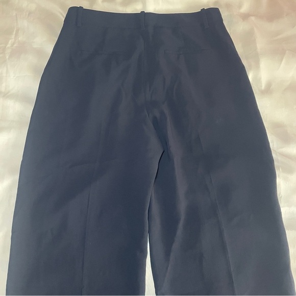 Aritzia- The Effortless Pant Crepette Black High Waisted Wide Leg Size 14 - Picture 6 of 9
